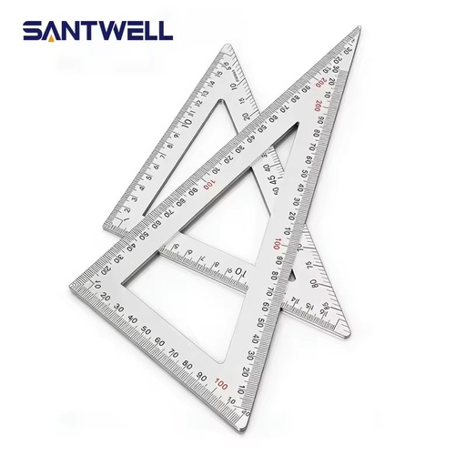 Stainless Steel Triangle Ruler 90 Degree Right Angle High Precision Woodworking Square Dual-Side Scale Carpenter Tool