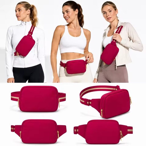Warehouse Nylon Webbing Fanny Pack Sports Running Crossbody Bag Multifunctional