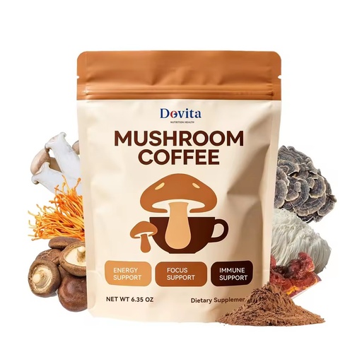 Vegan Organic Mushroom Coffee Instant Powder Lion's Mane Reishi Chaga Non-GMO OEM Private Label GMP Certified