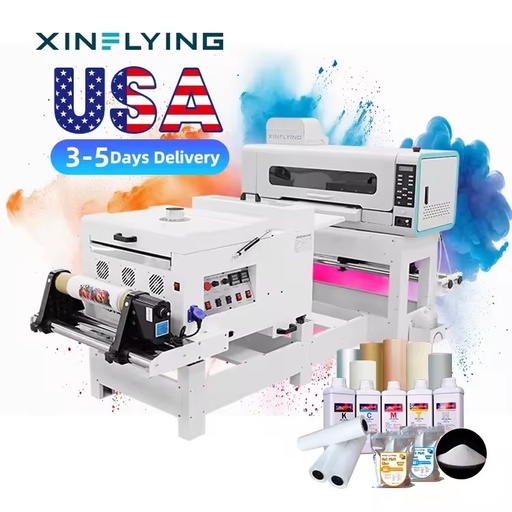 Warehouse 42CM DTF Printer with Dual I1600 Heads A2 DTF Machine 110V US Plug Come with Printing Software