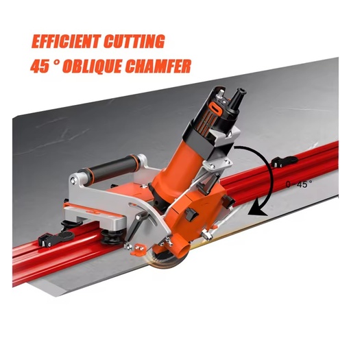 Portable 2m Electric Professional Water Jet Tile Cutter 1300W Porcelain Marble Ceramic Tiles 45 Degree Chamfer with Guide Rails