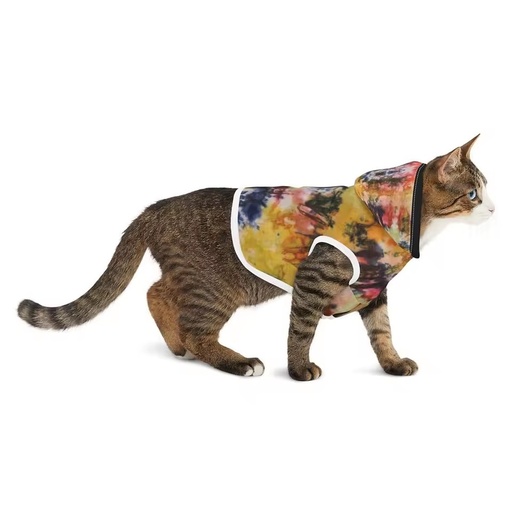 Colorful Tie-Dye Durable 100% Polyester Machine Washable Tumble Dry Low Heat Pet Hoodie for Stylish Dogs