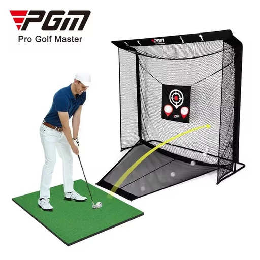 PGM LXW031 Indoor Outdoor 2.5*2.5*2.5m Golf Hitting Chipping Training Automatic Ball Return Golf Practice Net