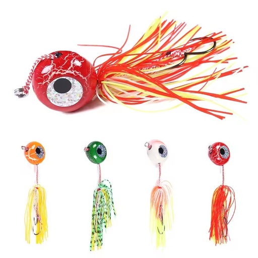 Wholesale JI014~019 20g 40g 60g 80g 100g 120g Buzzbaits Metal Lead Jig Head Hooks with Rubber Skirts