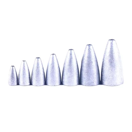 Wholesale JI080 1.75g 3.5g 5g 7g 10g 14g 21g Bullet Shape Lead Weights Fishing Sinkers