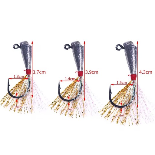 Wholesale JI034 3.5g 5.5g 9g 6pcs/bag Long Shot Anti-hanging Bottom Pendant Lead Jig Head Fishing Hooks