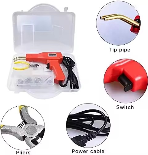 Car Bumper Repair Kit, Plastic Welding Machine, 50W Hot Stapler, Car Bumper Crack Repair with Corrugated Staples