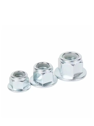 Grade 10 Carbon Steel Nickel Plated Hex Flange Self-locking Lock Nut Anti-slip Washer M5-M20 High Strength Automotive Fastener