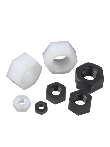 M2-M25 DIN934 Plastic Nylon Hex Nuts Grade 4.8 Corrosion Resistant Light Fastener for Furniture & Electronics
