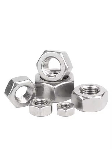 304 Stainless Steel Grade 8.8 Reverse-Thread Left-Hand Hex Nuts DIN 934 Natural Nickel Plating Serrated Flange