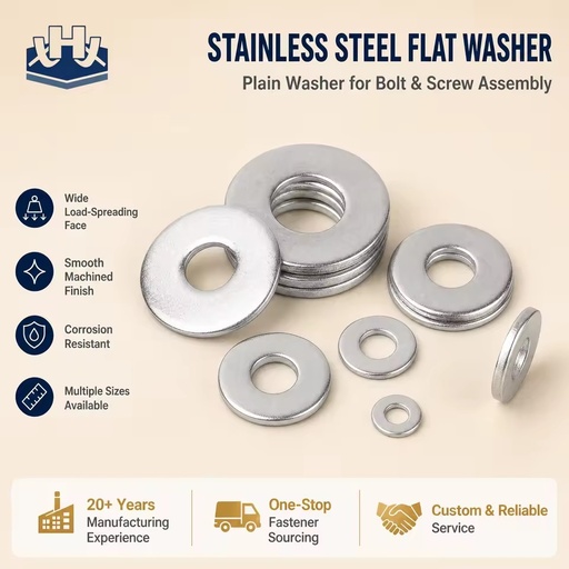 304 Stainless Steel Plain Round Extra-Large Thickened Screw Flat Washer Ultra-Thin Spacer ISO Standard M2-M30