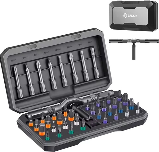 42-in-1 Precision Ratchet Screwdriver Kit Magnetic Bit Set with Steel Detachable T Ratchet Handle