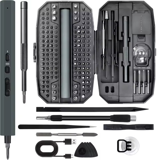 153-in-1 Precision Electric Screwdriver, Mini Cordless Rechargeable Repair Kit for IPhone, PC & Electronics