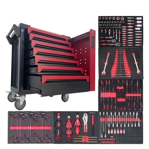 258 Pcs Tools Heavy Duty Metal Steel Tool Chest Box Set CE OEM Garage Cabinet Workshop Storage Trolley Cart Caja De Herramientas
