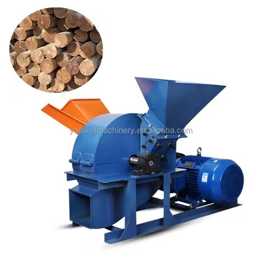 Electric Garden Machinery Wood Crusher 11kw Motor 800-1500kg/h Capacity Finished Product Size 0.2-3cm