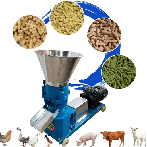 New Portable High Small Home Breeding Chrome-Manganese Steel Feed Pellet Machine 150-170kg/h Adjustable Pellet Size