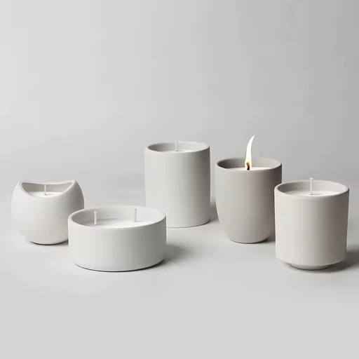 Custom Nordic Empty Candle Holder Moroccan Decor Unique Candle Vessels Pots for Candles Jars White Ceramic Vessel for DIY Gifts