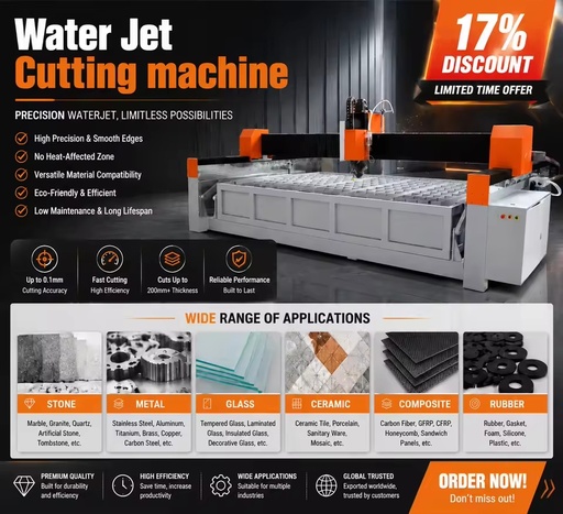 2030 Stone Water Jet Cutting Machine CNC Waterjet Cutter for Granite Marble Ceramic Tile Cutting Application
