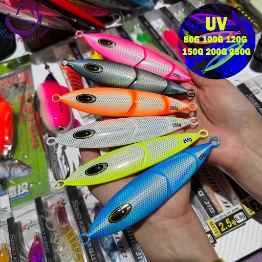 Premium ABS & Metal Slow Pitch Jig Fishing Lure Flat Fall Flutter Action 80-250g Saltwater Deep Sea Tuna Kingfish