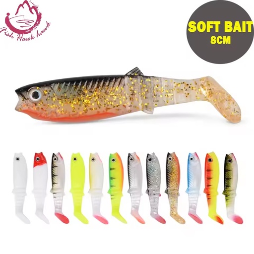 New Arrival Hot Model 80mm Fishing Lures Soft Cannibal Shad 3D Fish Lifelike Lures Free Shipping