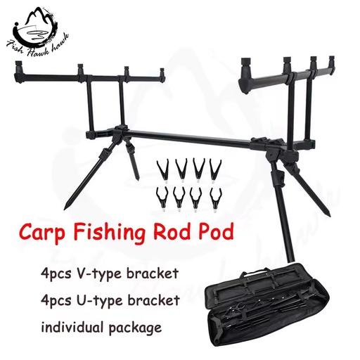 Aluminum Alloy Adjustable Durable Retractable Carp Fishing Rod Pod Stand