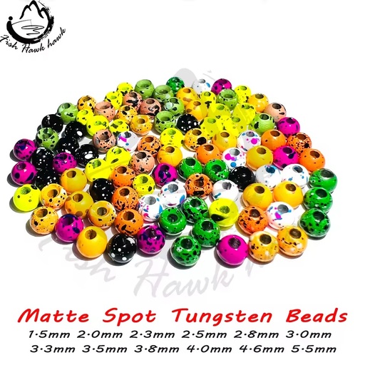 Custom and Wholesale Matte Speckled Tungsten Beads for Slotted and Round Tungsten Beads Fly Fishing Tying