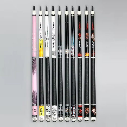 Premium VanQS Brand Handmade High-tech Black Color Shaft 1/2-pc Billiard Pool Cue with 12.5 mm Tip