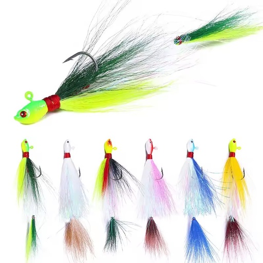 Wholesale Feathered Lead Hooks 7G 10G 14G 21G 28G 42G 56G 85G Fish Head Lead Hooks Fishing Tackle