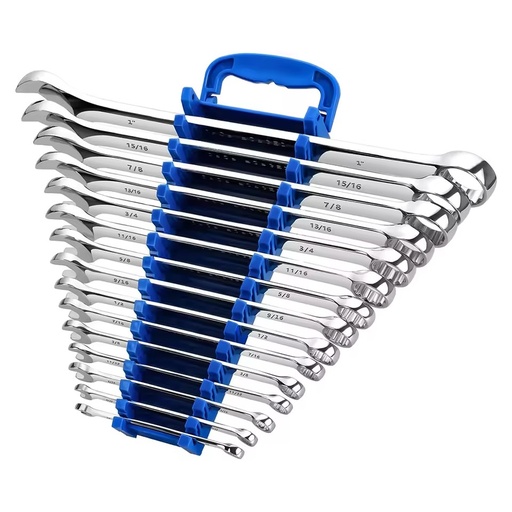 OEM ODM CRV Manual Single Ended Open End Flat Spanner Wrench Set 8mm to 32mm Metric Size Chrome Finish for DIY Packed in Box