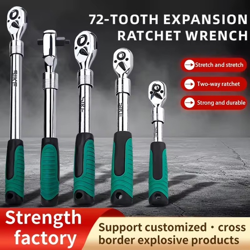 1/2-Inch Drive Extendable Telescopic Ratchet Wrench Quick Release Chrome Vanadium Steel Industrial Grade OEM Customizable 1-Year