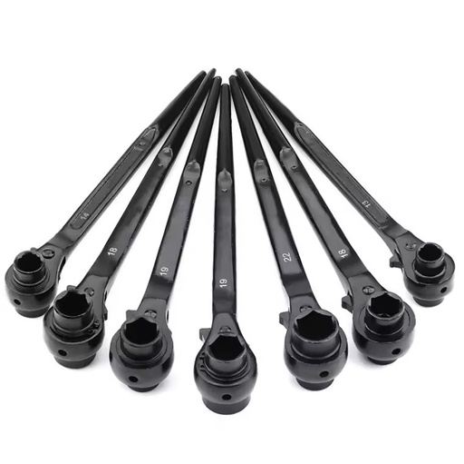 Easy Scaffolding Carbon Steel Construction Tools Ratchet Hammer Shifting Spanner with Socket Wrench Scaffold Scaffolder Tool