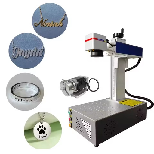 Raycus MAX Easy-to-Operate Desktop Laser Marking Machine Rotary Printing for