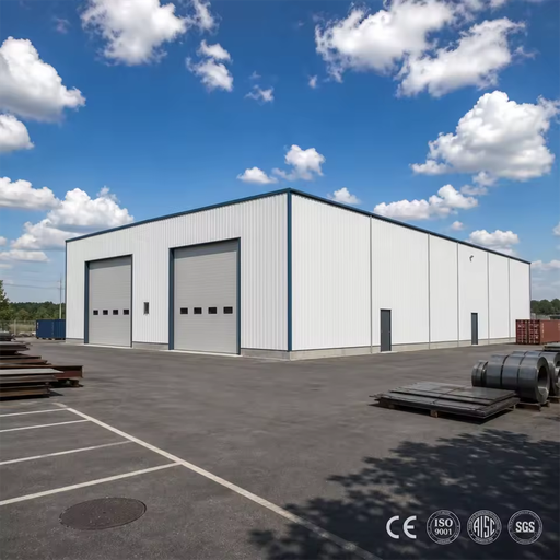 Large Span Portal Frame Steel Structure Factory Warehouse Building for Fulfillment Center Insulated Aisc Standard
