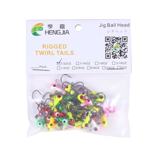 Wholesale JI001 1g 50pcs/bag Mixed Colors Big Eye Mini Lead Jig Head Hooks
