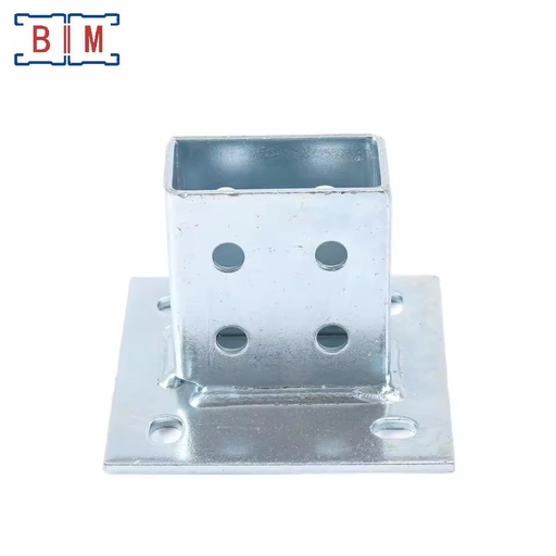 Unistrut Heavy Duty Electro Galvanized Steel Triangle Bracket Post Base Channel Plate for 1-5/8'' Double Channel 5mm Thickness