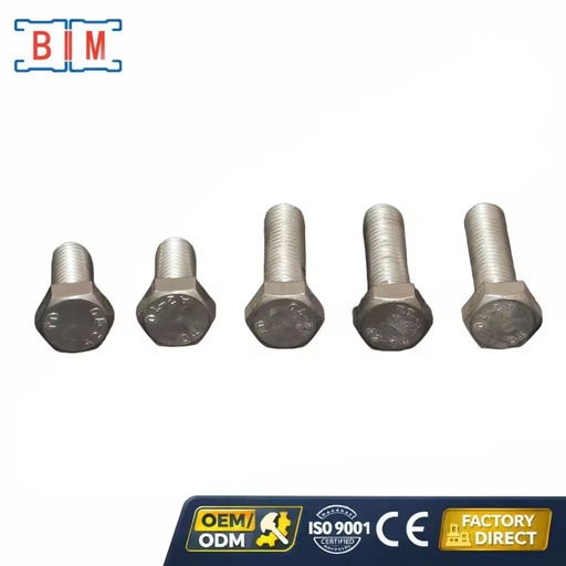 M27 Iron/Stainless Steel Zinc Plated Hex Head Bolt | A4-80 Heavy Duty Hexagon Screw Flange Wind Turbine Structural