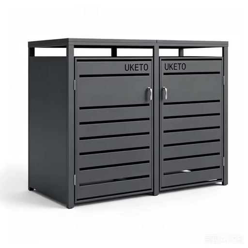 YW Hardware Manufacturer Custom Logo Double Freestanding Outdoor Metal Storage Shed for Garbage Bin