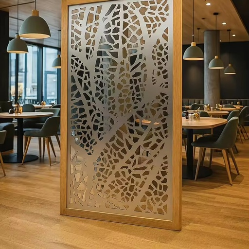 YW Hardware Modern Architectural Laser Cut Metal Divider Panels Custom Fabrication Service for Luxury Office and Hotel Interiors