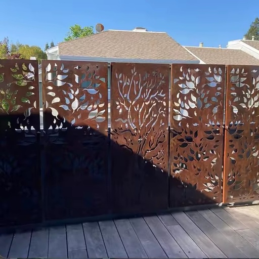 YW Hardware Bespoke Corten Steel Metal Garden Panels Weather Resistant Laser Cut Privacy Screens for Architectural Landscape