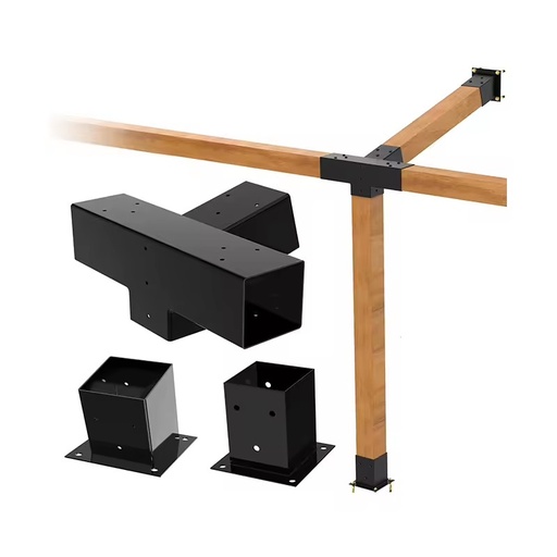 Customized Inclined for 4*4 Support Aluminium Roof Post Metal 6*6 Base Kit Brackets Pergola