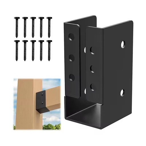Customization Heavy Duty Steel Strong Cap Tie Metal Angle Bracket 3X3 Beam Wood Fence Post Connector