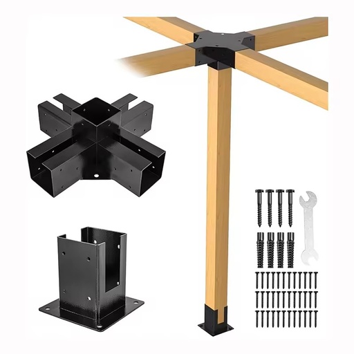 Custom Outdoor Garden Patio Hardware Aluminium 5 Way Pergola Construction Bracket