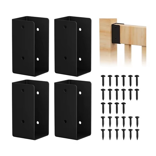 Custom Carbon Steel Stainless Steel Deck Railing Brackets Connectors for 2"x4" Railing Wood Post