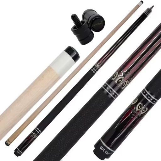 Cueelf Solid Leather Grip 1/2 Center Joint American Style Maple Pool Cue Stick Billiard Cue Pool Cue