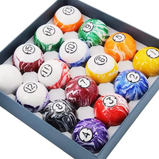 Cueelf 16-Regulation Size 2-1/4\" Pool Table Snooker Balls Set 16 Resin Balls for Billiard Table