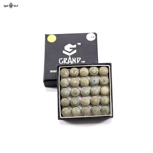 10mm Grand Leather Snooker Cue Tips Grey Billiard Cue Tip 50pcs Per Box