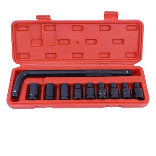 Factory Wholesale 10-Piece Steel Hand Manual Socket Wrench Short Sleeve Combination Tool Hard Case 3-Year Warranty for Car