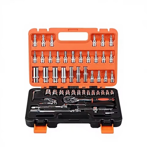 53-piece Multi-function Maintenance Kit Household Auto Repair 1/4 Inch Ratchet Socket Combination Wrench Set Plastic Case