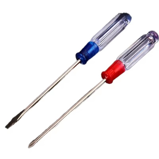 Industrial Grade Mini Phillips Screwdriver Transparent Plastic Handle Labor-Saving Small Crystal 75*125mm Factory Crystal Red
