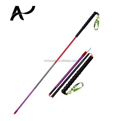 Modern Outdoor Ultra-Light Foldable Aluminum Alloy Hiking Cane EVA Handle Tungsten Steel Tip Adjustable Length Durable for Trail